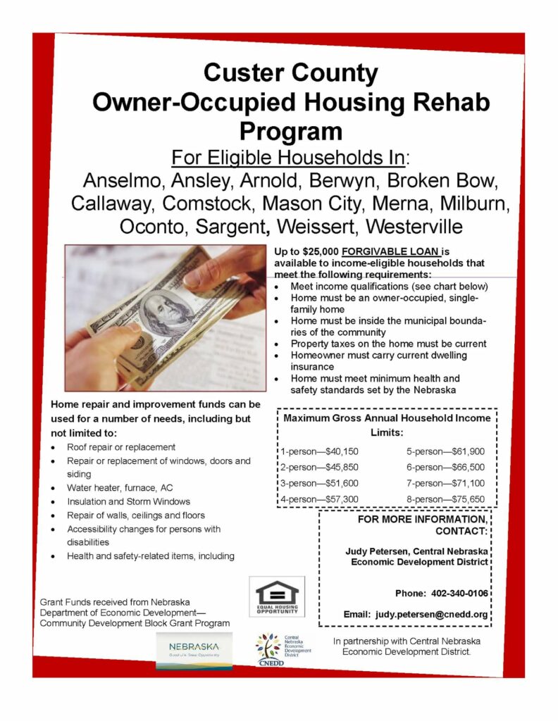 Custer County Housing Rehab Program Flyer Custer County Housing Rehab Program Flyer