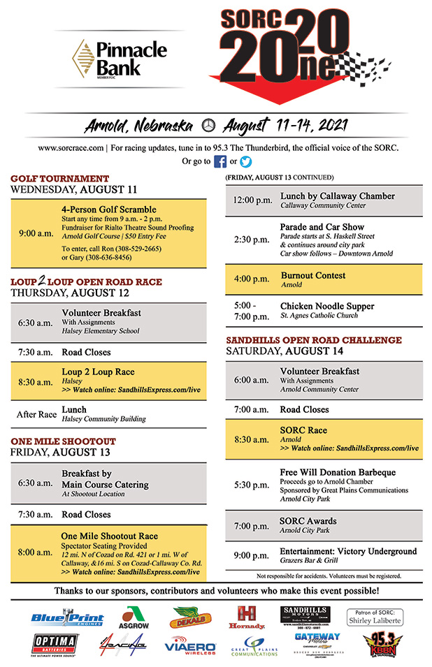 Sandhills Open Road Challenge Continues in 2021 Community of Arnold